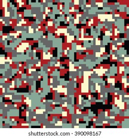 pixelated geek camouflage -  vector seamless pattern
for blending in surroundings