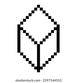 pixelated geometric cube icon design