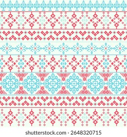 Diseño de azulejo floral geométrico pixelado
