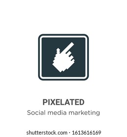 Pixelated glyph icon vector on white background. Flat vector pixelated icon symbol sign from modern social media collection for mobile concept and web apps design.