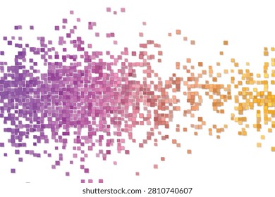 Pixelated gradient transition from deep purple to warm orange tones pixelart digitalart