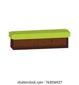 pixelated grass block icon