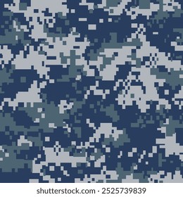 Pixelated green camouflage background. Seamless Tileable Pattern. Vector illustration.