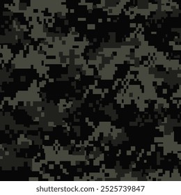 Pixelated green camouflage background. Seamless Tileable Pattern. Vector illustration.