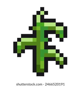 pixelated green greenery sprout leaf pixel art game items nature