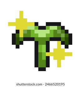 Verpixeltes Grün Spross Blatt Blatt Pixel Kunst Spiel Gegenstände Natur