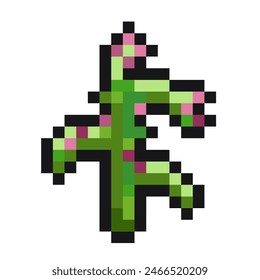 pixelated green greenery sprout leaf pixel art game items nature