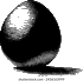 Pixelated greyscale image of an egg standing upright