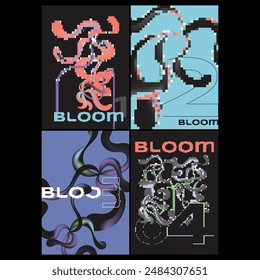 
Pixelated growth mosaic poster series.