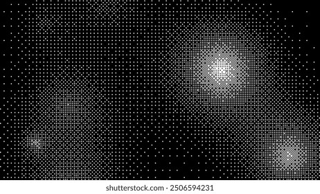 Pixelated Halftone Fade Gradient Background. Bitmap Dither Central Pattern Texture. Pixel Art Fade Pattern. Retro Video Game Screen Backdrop. Vector Illustration.