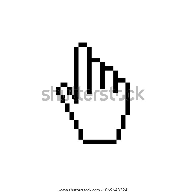 Pixelated Hand Cursor Icon Vector Stock Stock Vector (Royalty Free ...