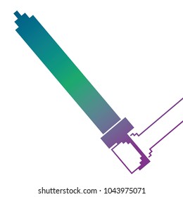 pixelated hand holding sword weapon video game