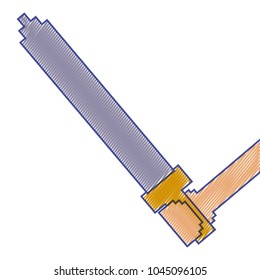 pixelated hand holding sword weapon video game