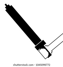 pixelated hand holding sword weapon video game