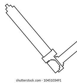 pixelated hand holding sword weapon video game