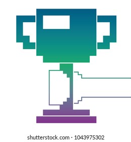 pixelated hand holding trophy cup game