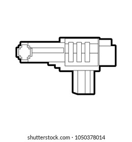 Pixelated handgun shooting