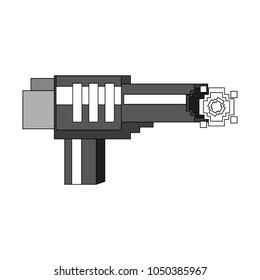 Pixelated handgun shooting
