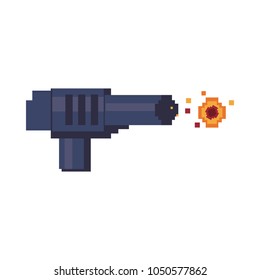 Pixelated handgun shooting