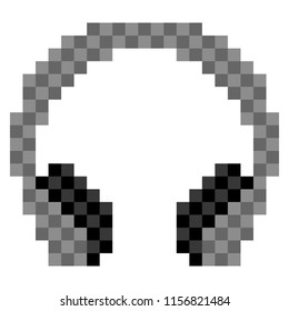 Pixelated headphones icon