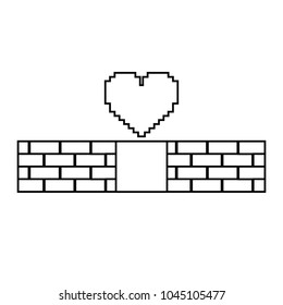 pixelated heart love life game arcade