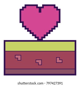 pixelated heart love life game arcade