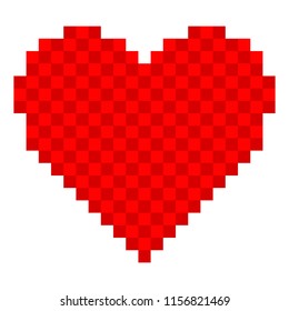 Pixelated heart shape icon