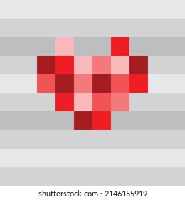 Ilustración vectorial de forma de corazón pixelado abstracto moderno