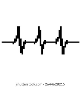 Design gráfico de ritmo de ekg de batimento cardíaco pixelizado.