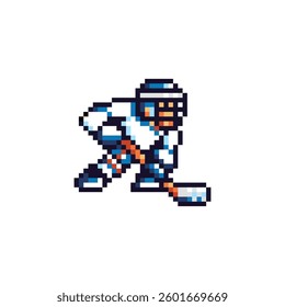 Pixelated Hockey Player in Action