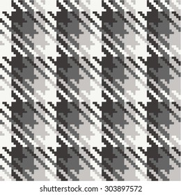Pixelated houndstooth plaid , Vector seamless pattern in custom colors