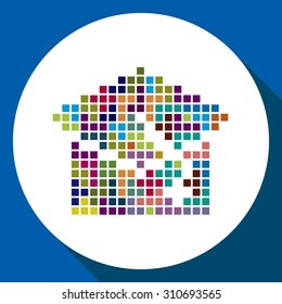 Pixelated icon. graduation cap symbol