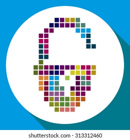 Pixelated icon. lock symbol