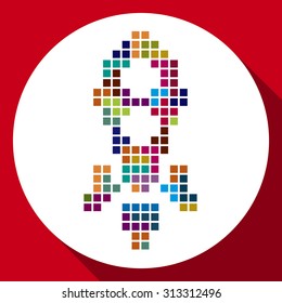 Pixelated icon. rocket start up symbol