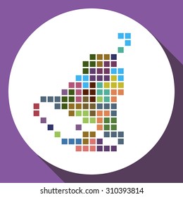 Pixelated icon. school bell symbol