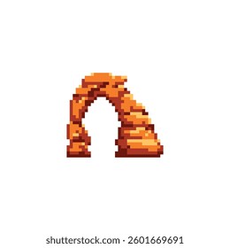 Pixelated illustration of a moab utah arches