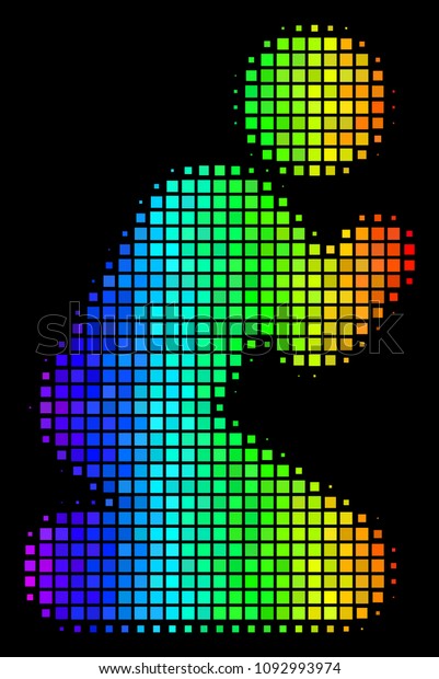 Pixelated Impressive Halftone Praying Person Icon Stock Vector (Royalty ...