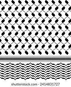 Pixelated Keffiyeh pattern design background