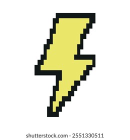 pixelated lightning bolt isolated design