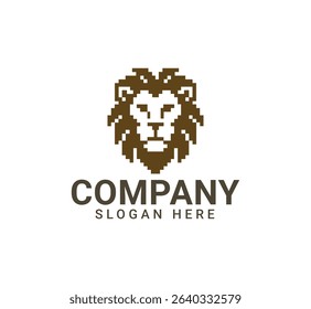 Pixelated Lion Logo for Company