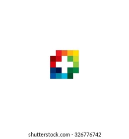 Pixelated Logo template vector