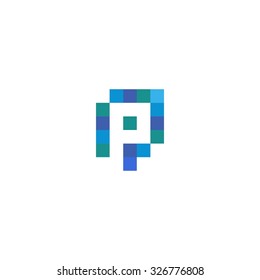 Pixelated Logo template vector