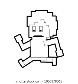 Pixelated man character