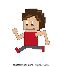 Pixelated man character