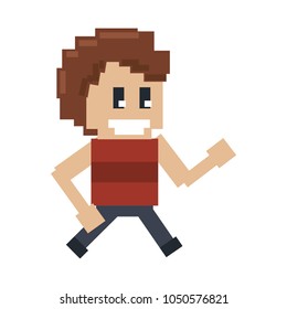 Pixelated man character