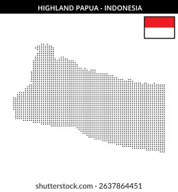 Pixelated map of Highland Papua regions