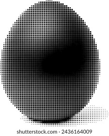 Imagen monocromática pixelada de una simple silueta de huevo.