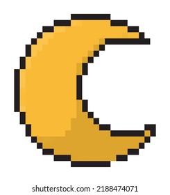 pixelated moon design over white
