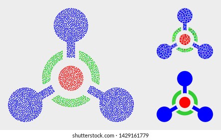 Pixelated and mosaic toxic Nerve agent icons. Vector icon of toxic Nerve agent organized of random round dots. Other pictogram is constructed from square dots.