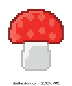 pixelated mushroom design over white